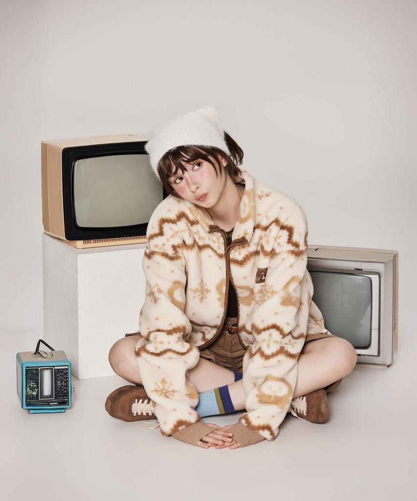 SPAO- MANGGEURUJIN GOM Dumble Fleece Jacket – Cozy Korean Character Sherpa