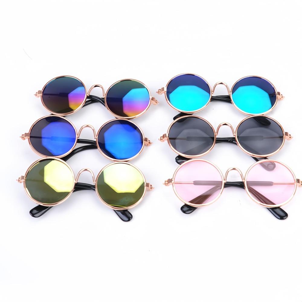 Fashionable Pet Sunglasses Metal Round Frame Puppy Cat Crown Prince Glasses for The Trend of Internet Famous Pet Photography