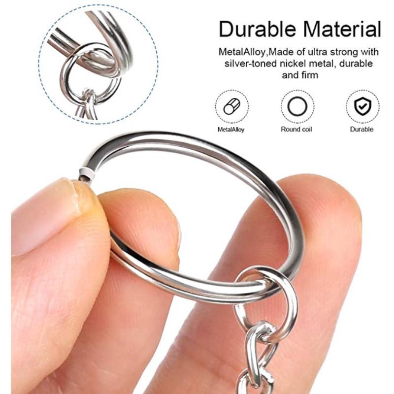 50Pcs 25Mm Metal Blank Key Chain Ring Split Key Rings With Chain Jump Rings Set For Diy Crafts Jewelry Making Accessories