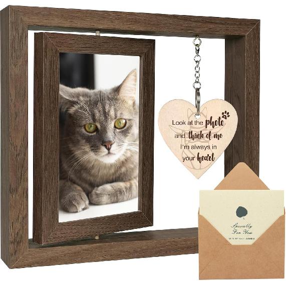 SHOW-YA Cat Memorial Gifts for Loss of Cat - Pet Memorial Gifts Cat,Loss of Cat Sympathy Gift, Cat Passing Away, Pet Remembrance Gift Cat,Rotating