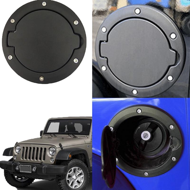 1PCS Gas Tank Cover  Black Fuel Filler Door Cover Gas Tank Cap 2/4 Door For  Jeep Wrangler