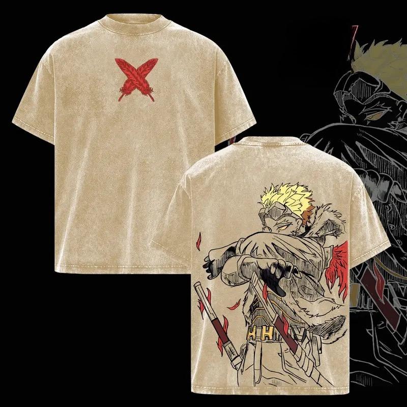 Anime My Hero Academia Takami Keigo Hawks Printed Tee Men Women Washed Cotton T-shirts Vintage T Shirt Harajuku Oversized Tshirt XXL коричневый 1590₽