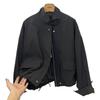 Women's Short Jacket Spring Autumn Casual Femme Windbreaker Stand Collar Tooling Jacket Basic Zipper Coat Tops