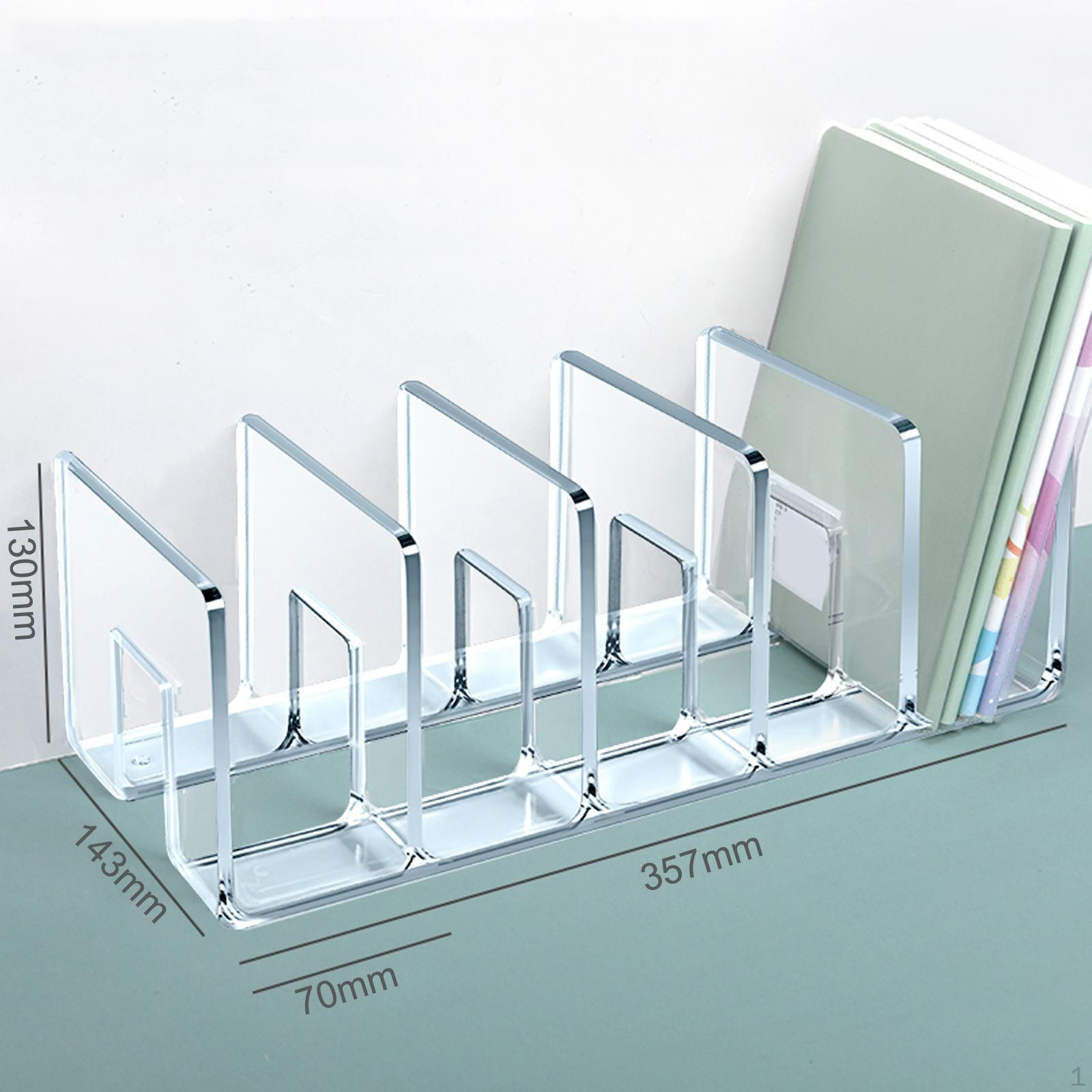 

Акриловый настольный органайзер, 5 вертикальных секций, держатель для файлов, журнальный дисплей, многоцелевой, пять чистый