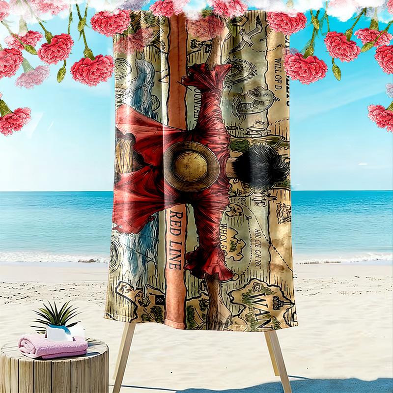 One Piece Print Beach Towel, Large Soft Quick Dry Towel for Beach Camping Swimming