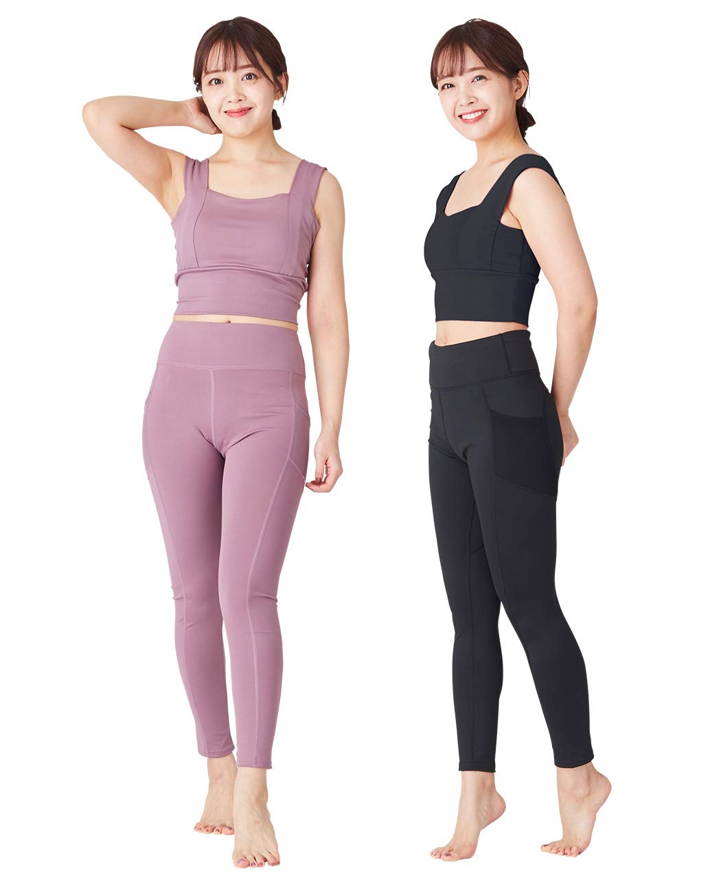 

Одежда для йоги Pallo с красивым приглушенным миксом и бюстгальтер и брюки для йоги с высокой и дизайнерской посадкой по фигуре, цвета, сочетание, карманы, талия, формирование ягодиц