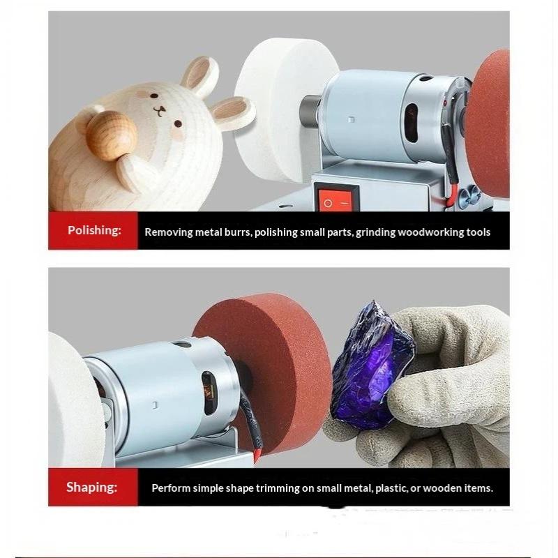 Mini Electric Bench Grinder Pure Copper Motor Dual Grinding Wheels Strong Power For Diy Sharpening Polishing Rust Removal