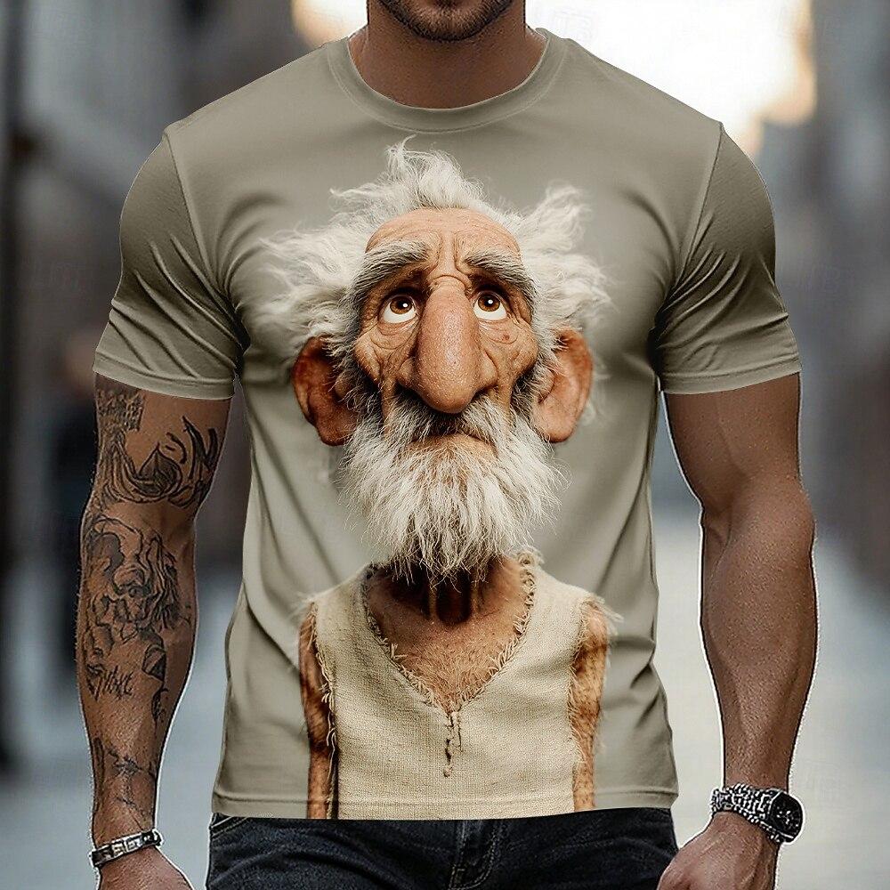 Funny Cartoon Character 3D Print Men's T Shirt Casual O-neck Loose Short Sleeve Tops Hip Hop Trend Street Tees Summer T-shirts