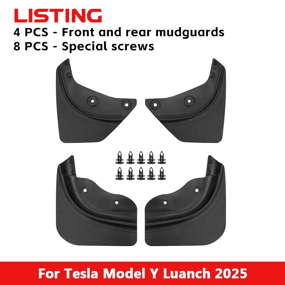 TEKSY For Tesla New Model Y Juniper 2025 2026 2023 2024 Car Wheel Mud Flaps Guards MudFlaps Front Rear Fender TPE Mudguards