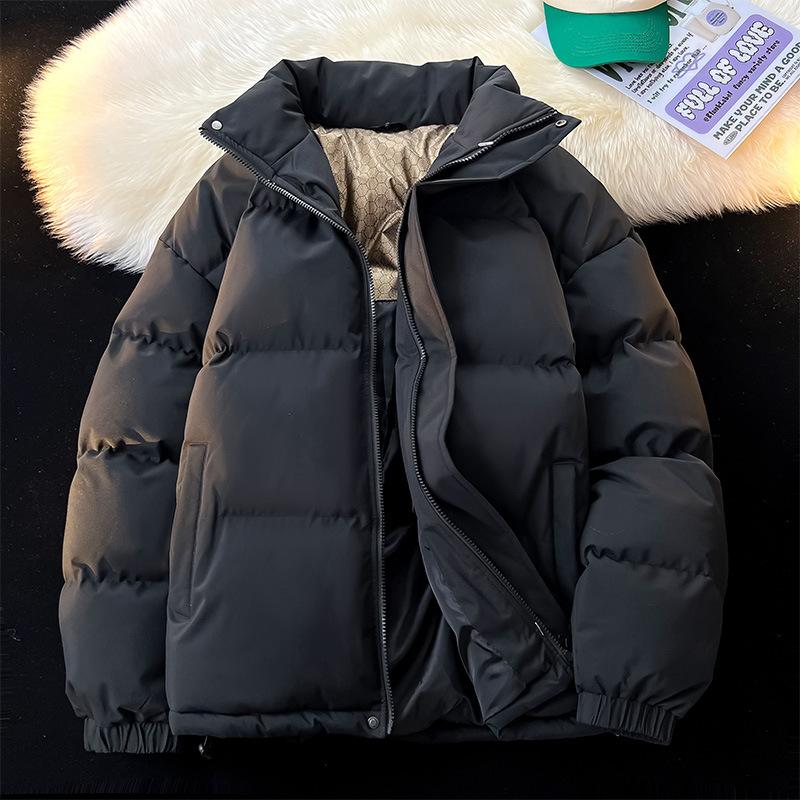 

Зимняя новая однотонная хлопковая одежда, одинаковая для мужчин и женщин, утолщенные теплые хлопковые куртки и модные куртки. 3XL чёрный