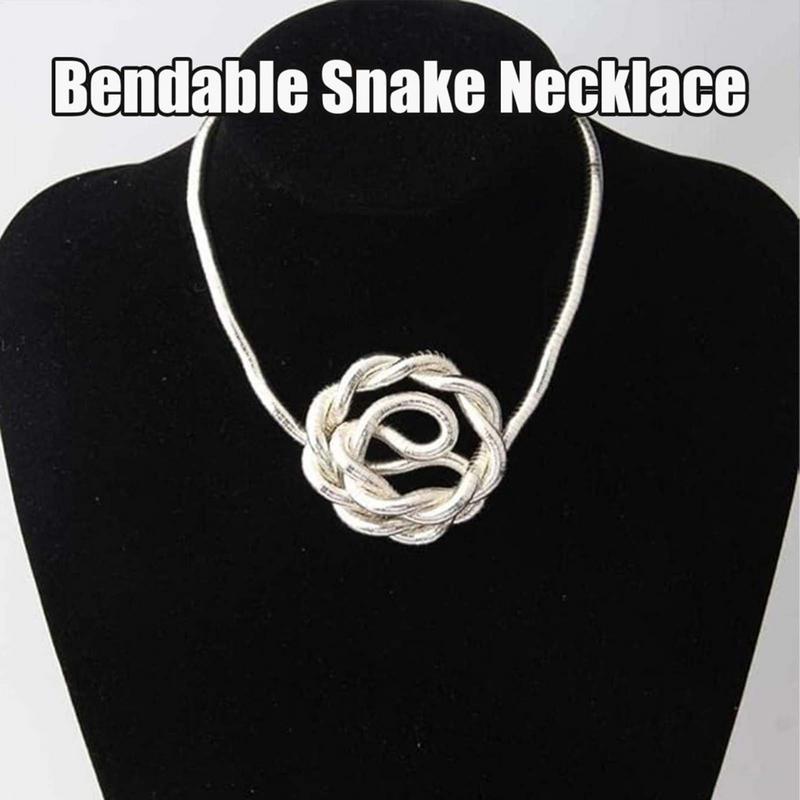 Twisted Jewelry Bendable Snake Necklace Snake Chain Necklace Costume Jewelry Cool Snake Accessories gifts For Family girlfriend