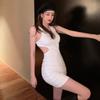 Fashion Style Sexy Waist Cut Out Bodycon Dress Women's Waist Stretch Slim Fit Backless Knitting Vest Dress