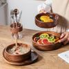 Massivholzschale Walnuss Bootsschale Kreative Holzsalatschüssel Obstschale Vintage Aufbewahrung Wohnzimmer Heimküche Haushaltswaren