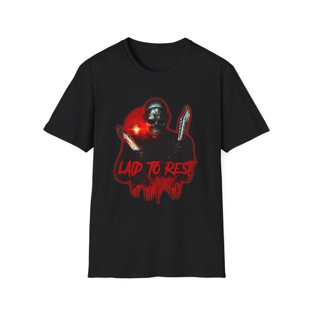 

Horror Movie Chromeskull Unisex T-Shirt, Laid to Rest Tee, Scary Film Fan Gift, L