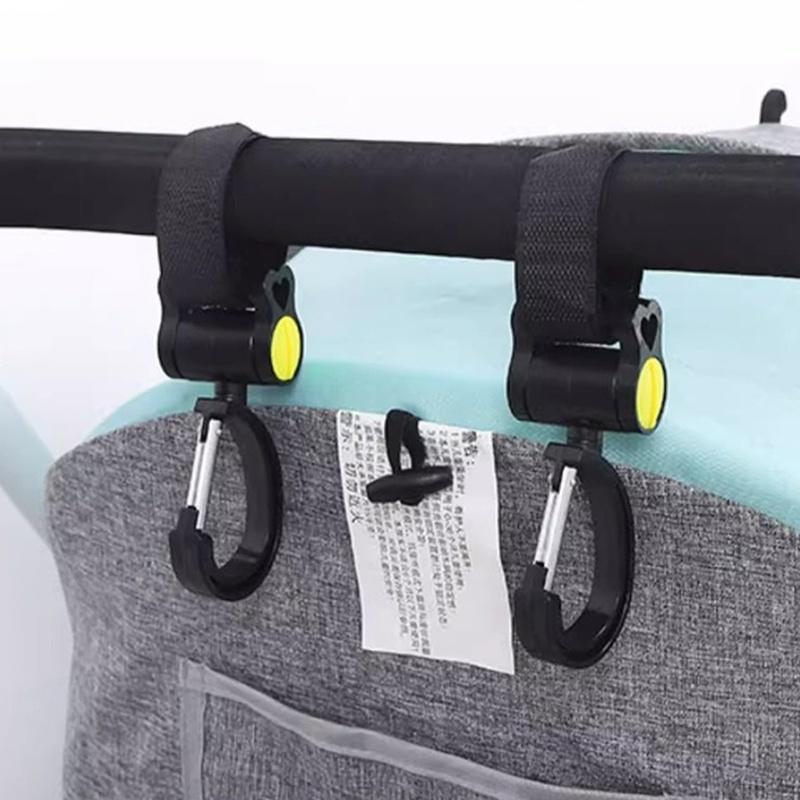 Universal Baby Stroller Hooks Accessories 360 Degree Large Hooks Umbrella Car Magic Tape Hooks 2 Pcs Set Home Essentials