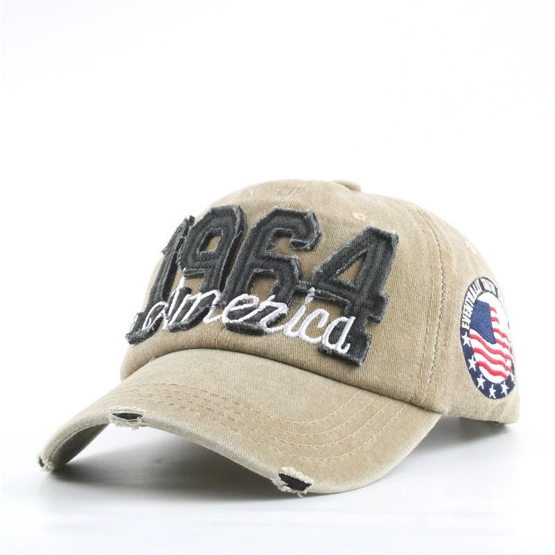 1 Unisex All Season Trendy Fashionableable Washed Vintage Old School Vintage Old School Alphabet Lettering 1964America Baseball Cap