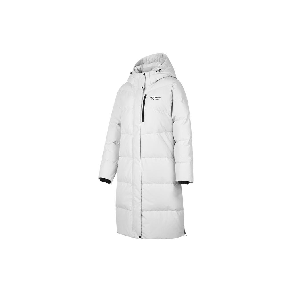 Skechers Windproof Water-Repellent Oil-Resistant Cold-Resistant Warm Sports Casual Hooded Woven Puffer Coat Long Duck Down Jacket P423W126-00PD