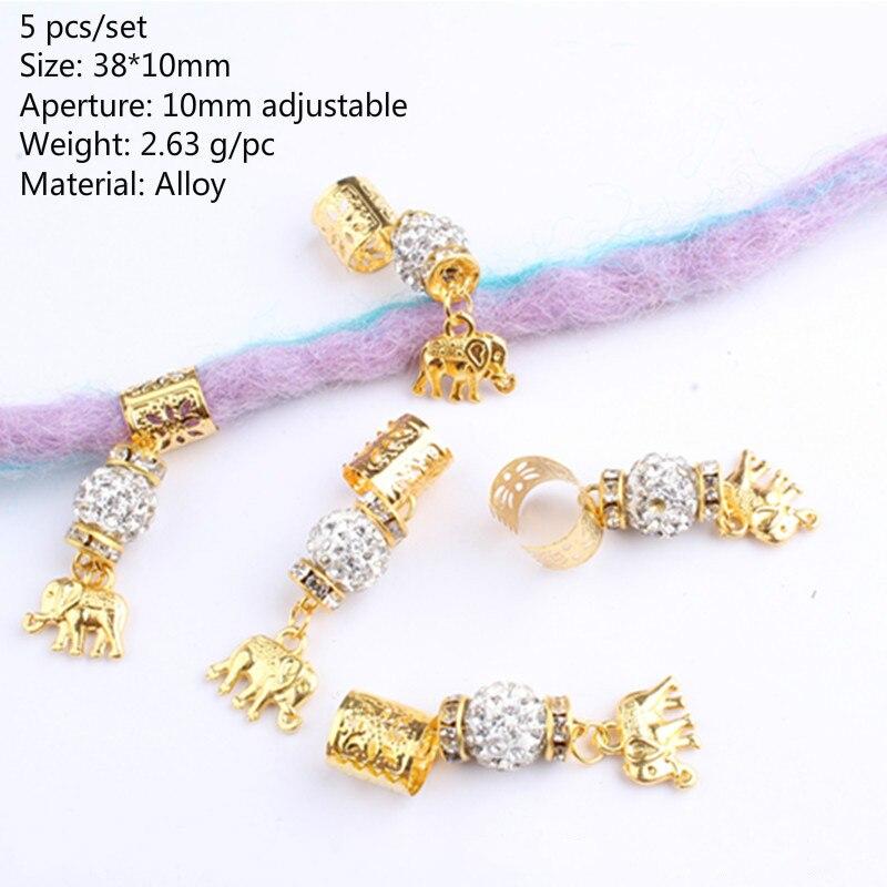 

5 шт., коса для волос, дреды, кольцо для волос из бисера, манжеты, трубка для страха, подвески, инструменты для укладки кос, африканские косы, аксессуары