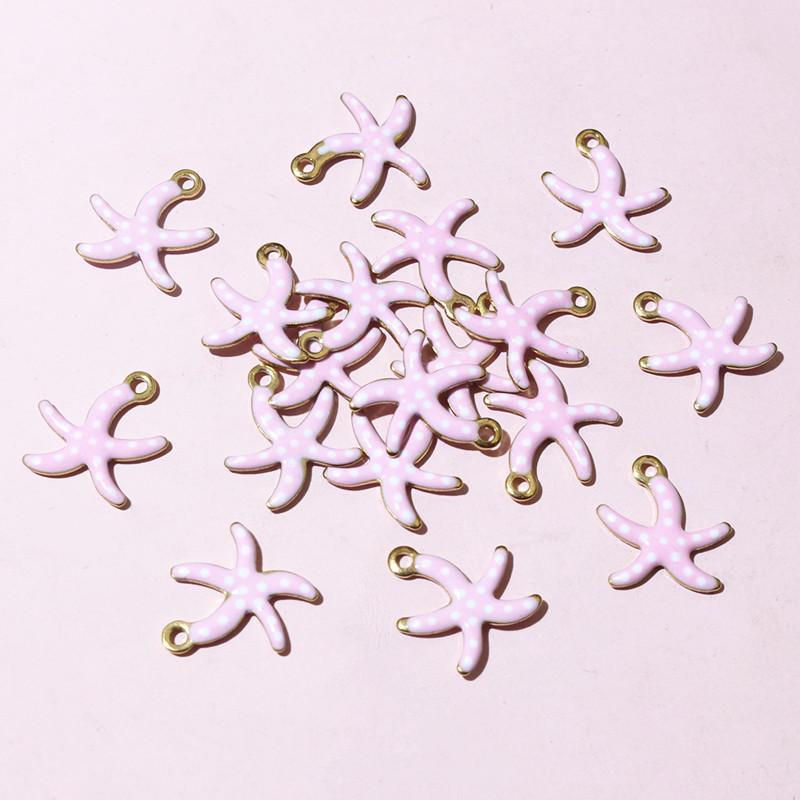 20pcs 10.5x10mm Stainless Steel Small Starfish Charms Pendant Enamel DIY Jewelry Making Accessories Findings Necklace Earrings