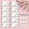 120-Piece Short Colored French False Nails - Removable Nail Art Set