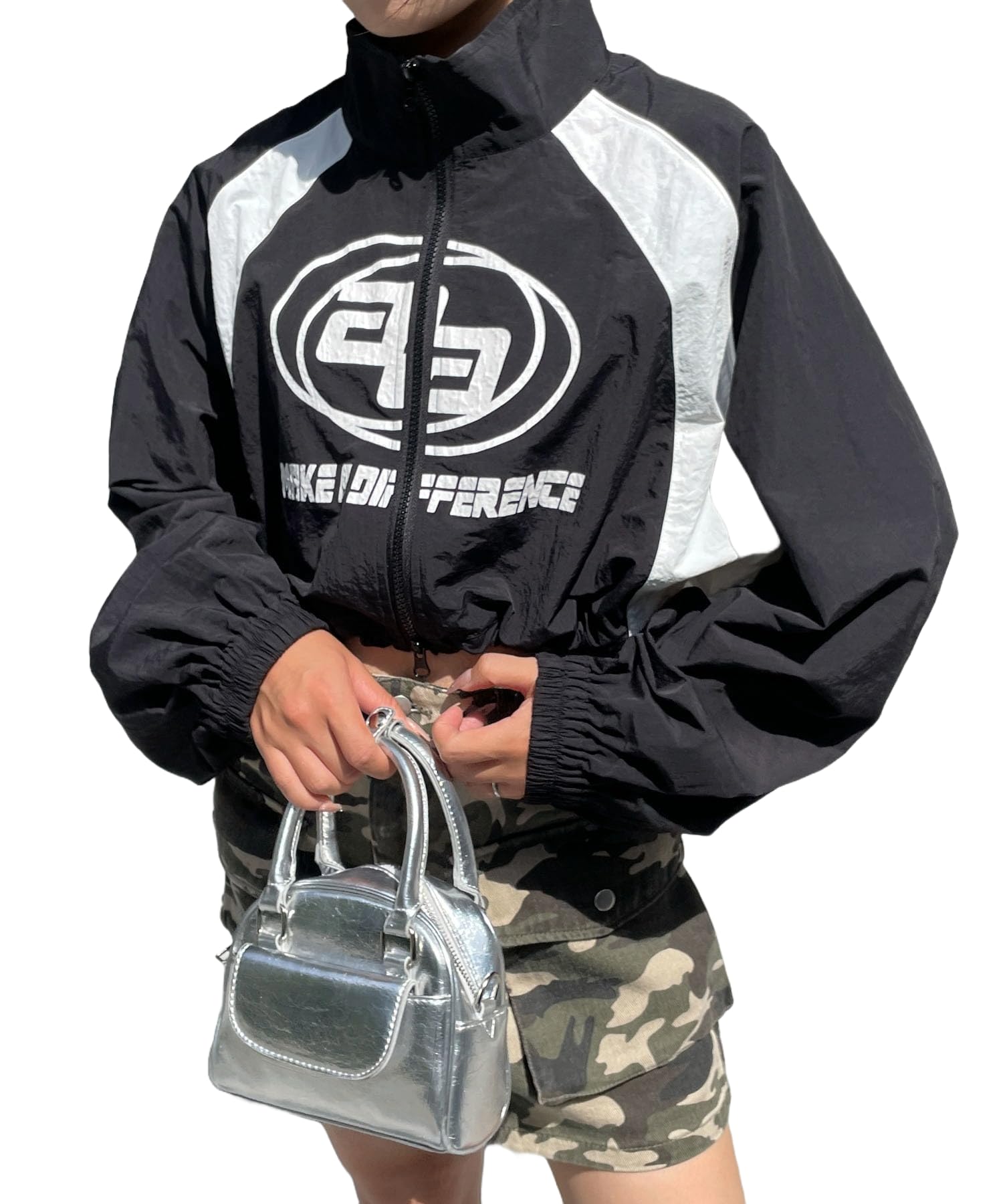 

WEGO Black Nylon Korean Size Black Women s Blouson, Outerwear, Streetwear, Style, Gift, Fall/Winter, Spring/Autumn, Winter, F,