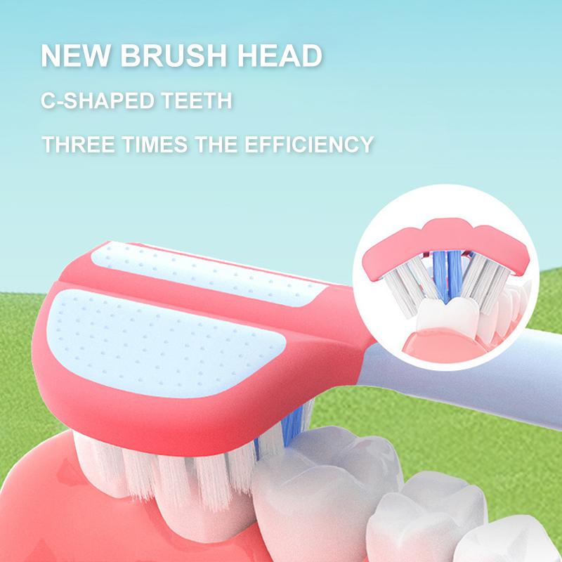 Xiaomi2pcs Three-sided Kids Toothbrush Soft Bristle, Teeth Cleaning Oral Care Toothbrush for Children 3-12 Years Old