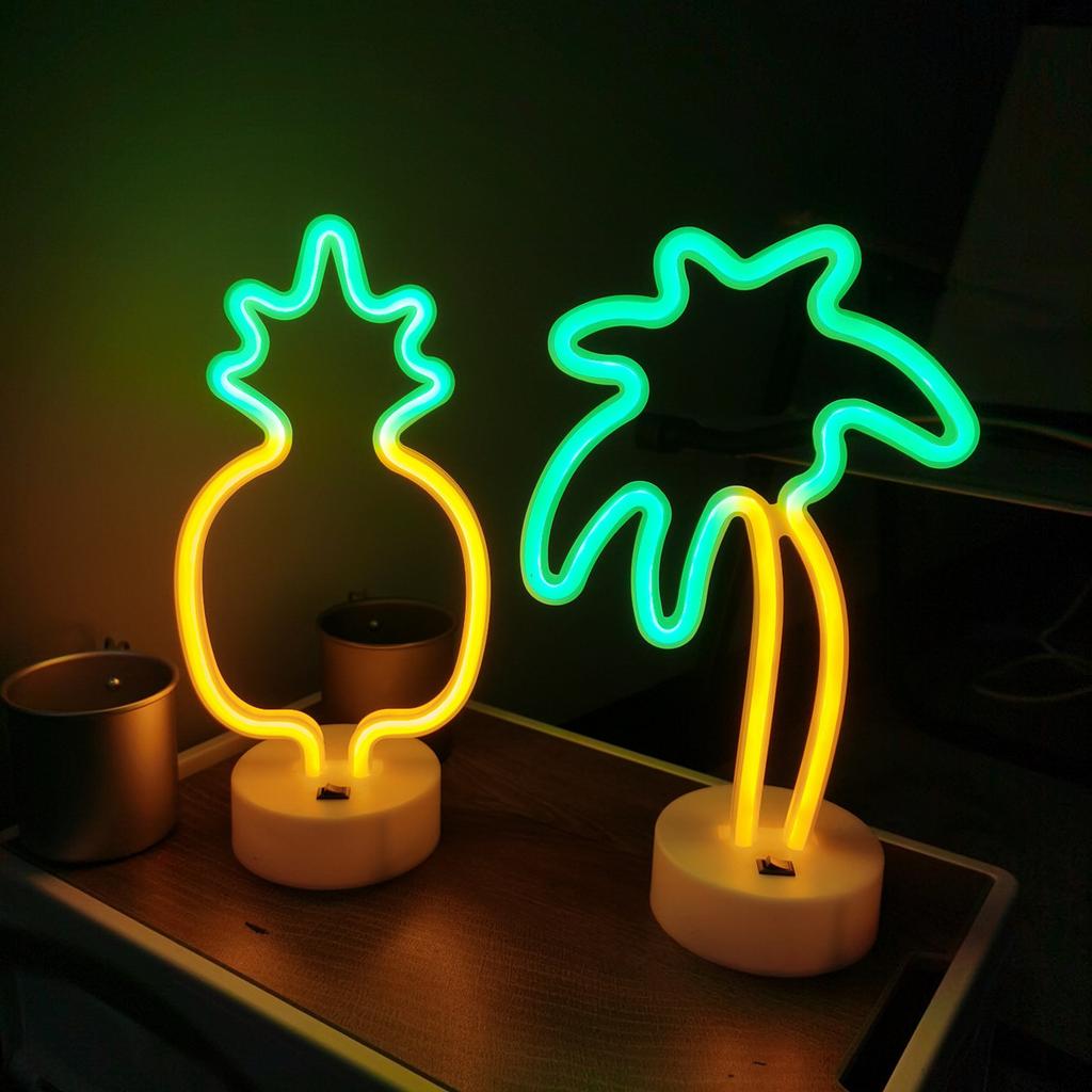 LED Table Lamp Vibrant neon lights Battery/USB Power Supply Bedroom Birthday Wedding Christmas Party Decoration Gifts for Boys