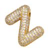 Zircon Copper Hip-Hop Alphabet Pendant Necklace for Women
