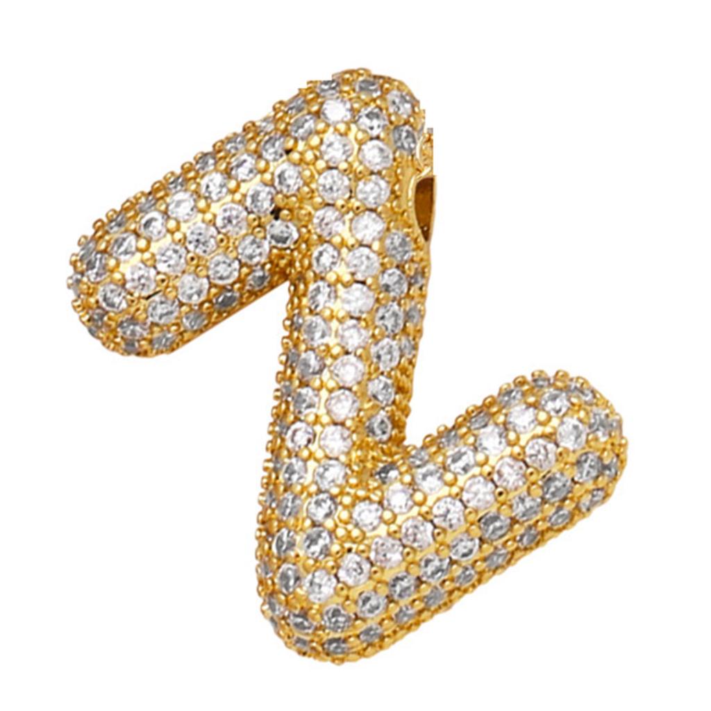 Zircon Copper Hip-Hop Alphabet Pendant Necklace for Women