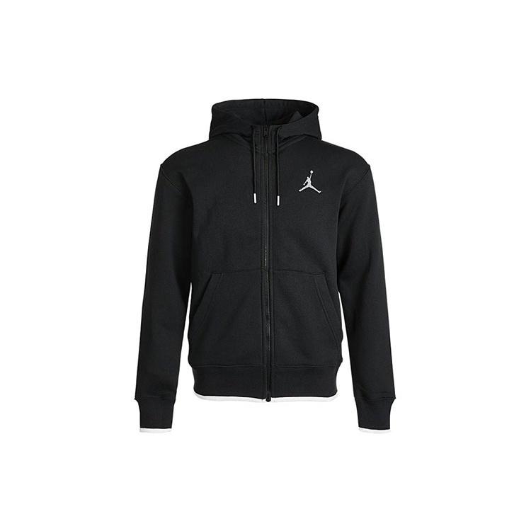 Air Jordan MENS Logo Print Fleeced Sports Hooded Jacket Black Men s CV2356-010 S