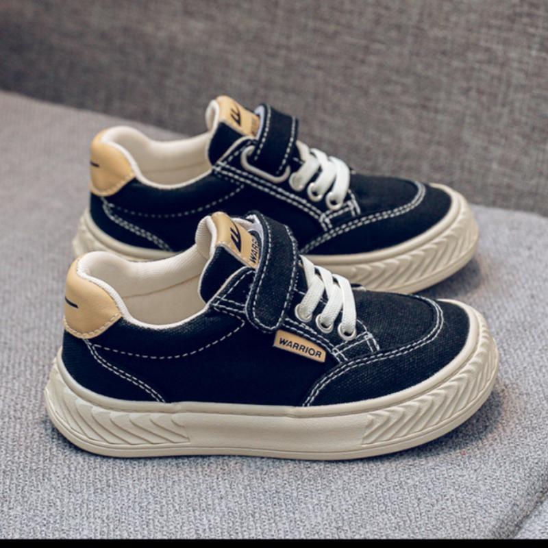 Warrior Classmates Boys Canvas Shoes Spring and Autumn New Breathable Girls Board Shoes Medium and Large Children's Cloth Shoes