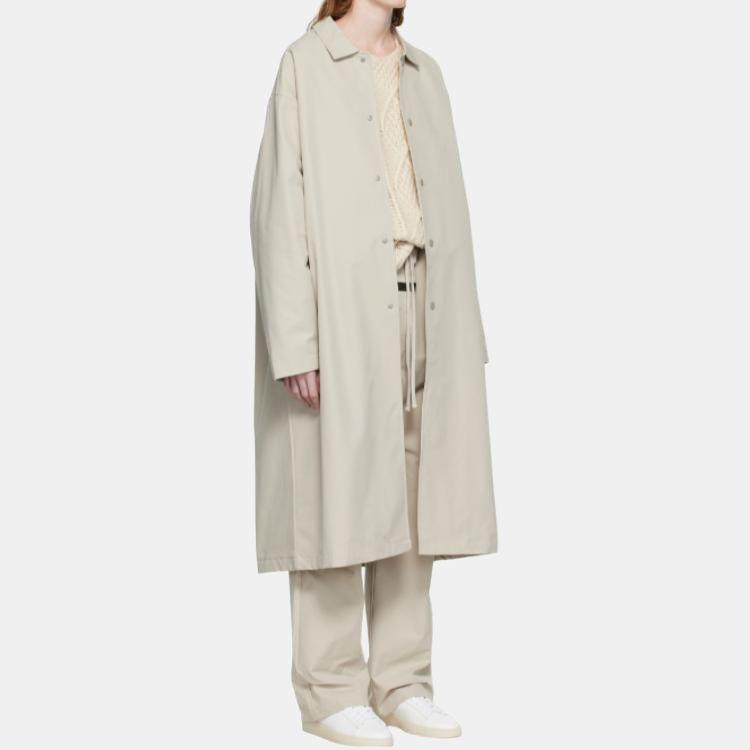 Fear of God Essentials Fall/Winter 2022 Long Single-Breasted Coat Unisex Outerwear Smoke-Grey FOG-FW22-094