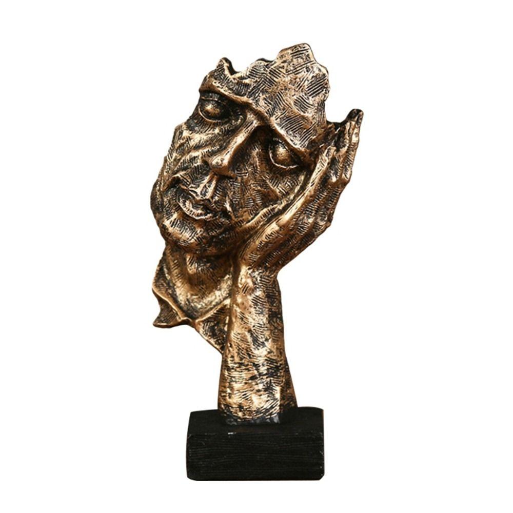 Abstract Statue Resin Desktop Ornaments Sculpture Miniature Figurines Face Character Nordic Art Crafts Office Home