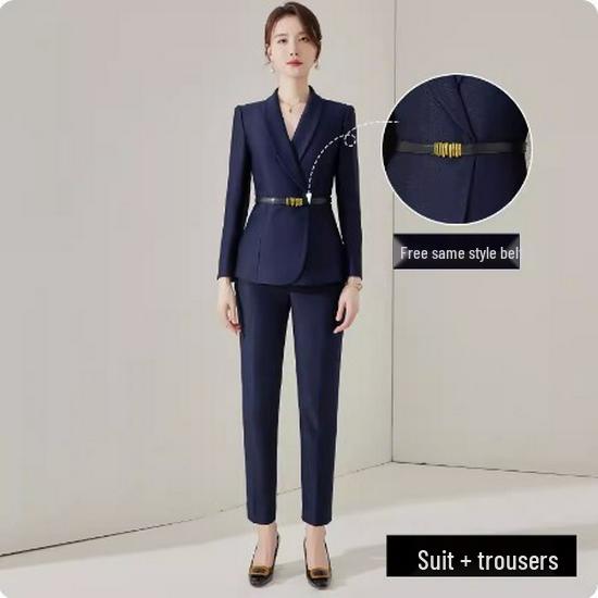 Aishangchen Navy Blue Professional Suit – Elegant Style for Hotel Reception & Sales Department