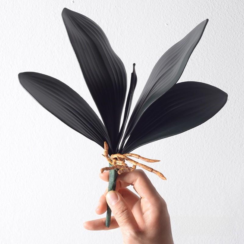 Phalaenopsis Leaves Faux Pu Soft Plastic Plant Accessories For Event Decorations And Home Styling