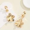 European and American jewelry electroplated gold three-dimensional flower earrings women's long style personalized fashion design earrings earrings