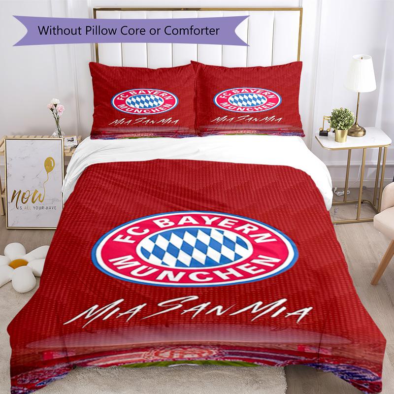 Bayern Münih Nevresim Takımı Nefes Alabilen Yorgan Kılıfı ve Yastık Kılıfları Yatak Odası için Dekoratif Nevresim Takımı Ev Dekorasyonu Doğum Günü Hediyesi