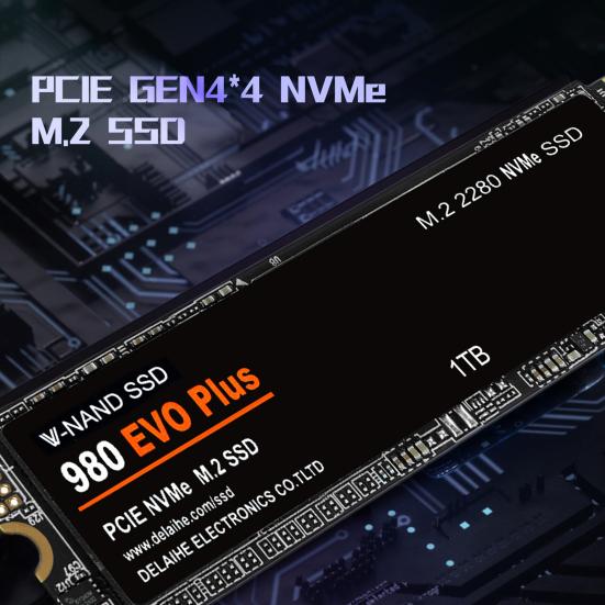 980 EVO Plus 1/2/4TB PCIe 4.0 M.2 NVMe TLC SSD Швидкість до 7300 МБ/с Читання 6800 МБ/с Запис Внутрішній твердотільний накопичувач для обчислень штучного інтелекту, ігор