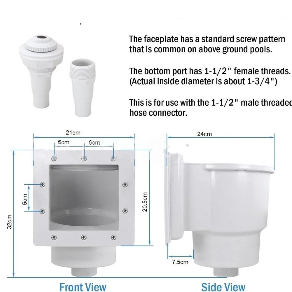 For Durable Plastic Above Ground Pool Skimmer Kit Easy Install Includes All Necessary Components for Efficient Water Flow