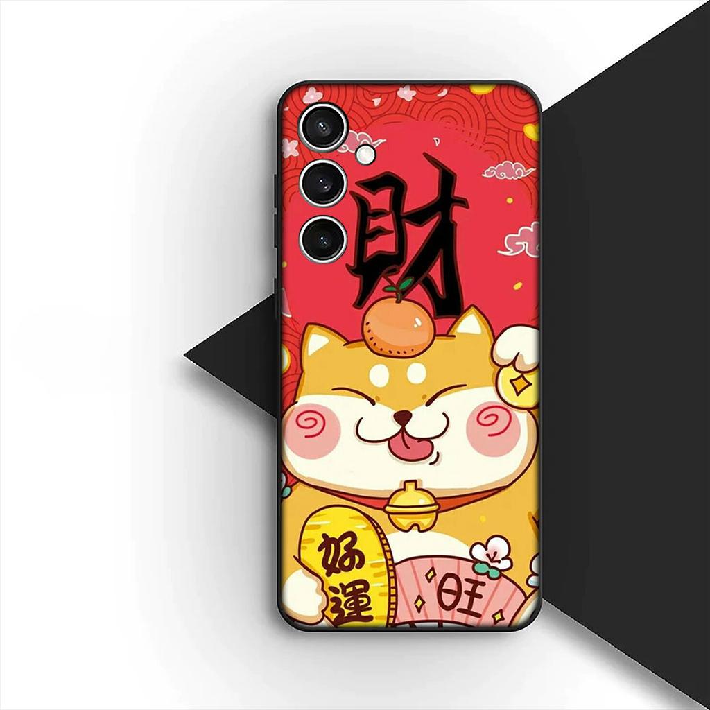 Protective Cover for Samsung Galaxy S20 S22 S21 FE Ultra Plus A07 A17 A15 A16 A25 A57 A37 Casing Phone Case Lucky Money Cat
