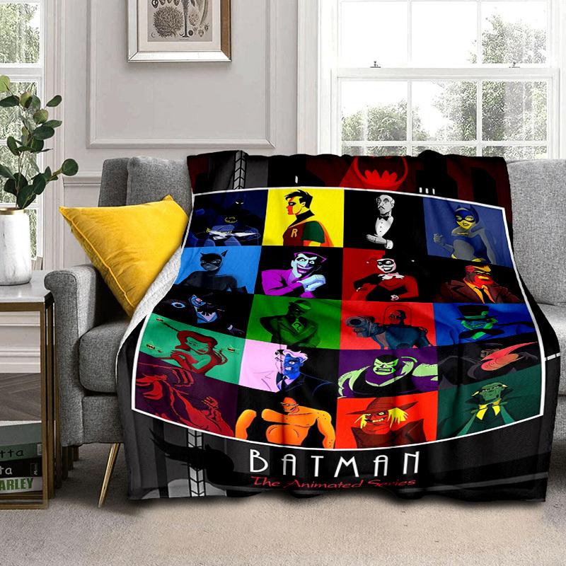 1pc Batman: The Animated Series Characters Cartoon Blanket,Portable Throw for Travel & Camping, All Season Cozy Blanket,Ideal Gift
