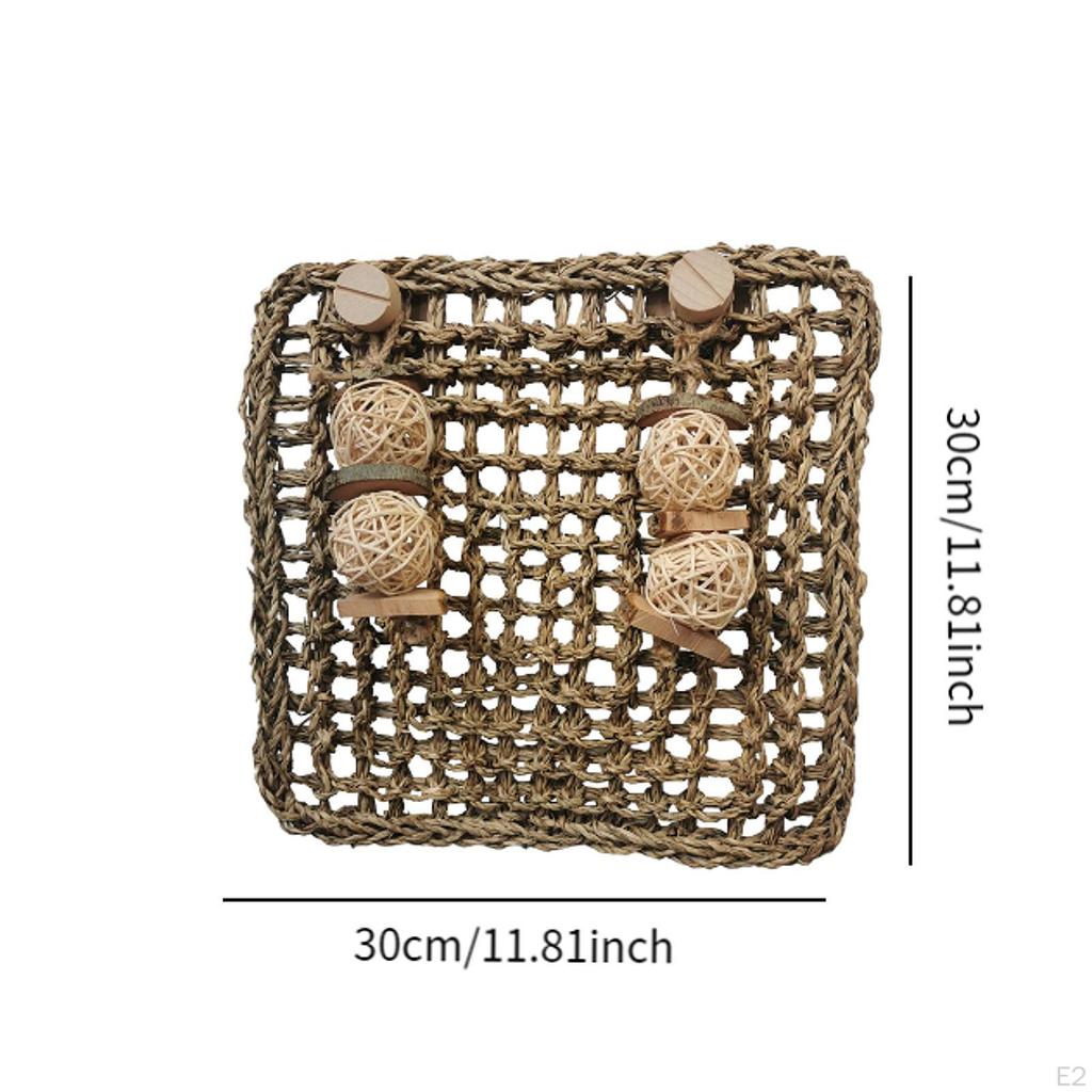 Bunny Grass Mat Woven Bed Chewing Toy Straws Hay for Rabbits Guinea Pig