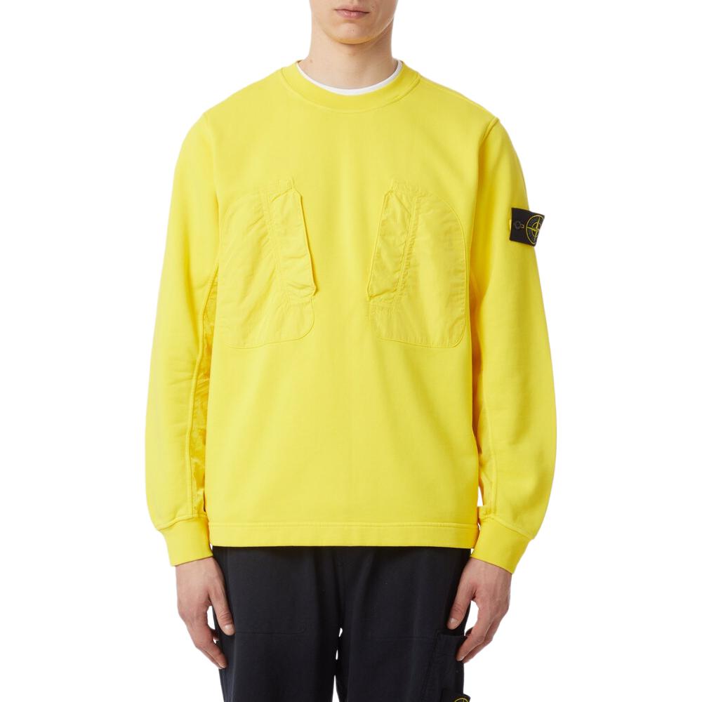 

STONE ISLAND Однотонный пуловер с круглым вырезом и нашивкой с логотипом, с длинным рукавом, мужская толстовка, желтый 781563954-V0030 XXL
