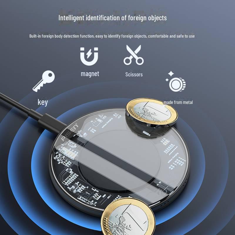PISEN Transparent Magnetic 15W Fast Wireless Charger for Apple & Huawei