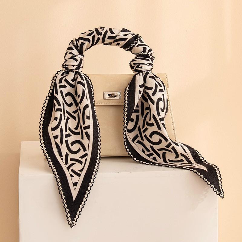 Silk Wool Scarf Fashion Versatile Wrap Shawl Neck Headband Bag Accessory