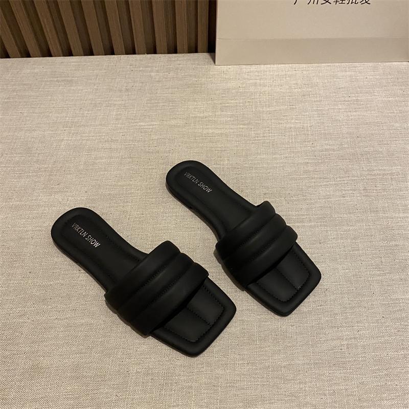 

Fashion 2025 Women Sandals Summer Party Walking Shoes Soft Elegant Shoes For Women Slip On Footwear 35 чёрный