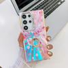 Electroplating Laser Flowers Suitable for Samsung S25 Ultra Mobile Phone Case Ring Bracket S24PLUS Hard Shell A56