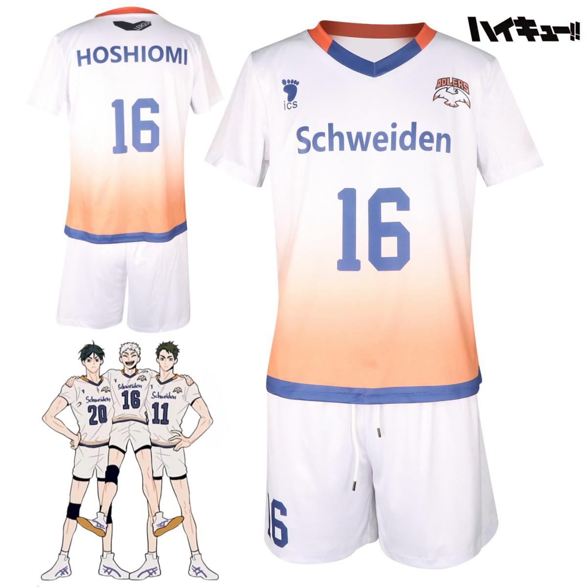 

Аниме Хайкю!! #16 HOSHIUMI Костюмы для косплея ADLERS Волейбольная форма #20 KAGEYAMA Спортивная одежда Джерси Haikyuu L