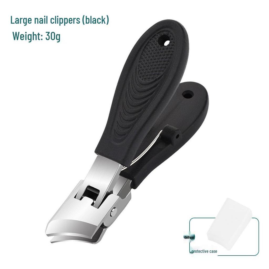 High-Grade Anti-Splash Angled Nail Clippers Set - Large Opening, Three-Piece for Grooved Nails