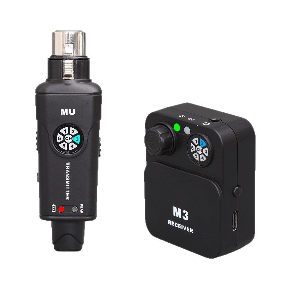 Wireless in Ear Monitor System 2.4G Mono/Stereo Wireless IEM Transmitter Receiver for Studio/Band/Live Performance